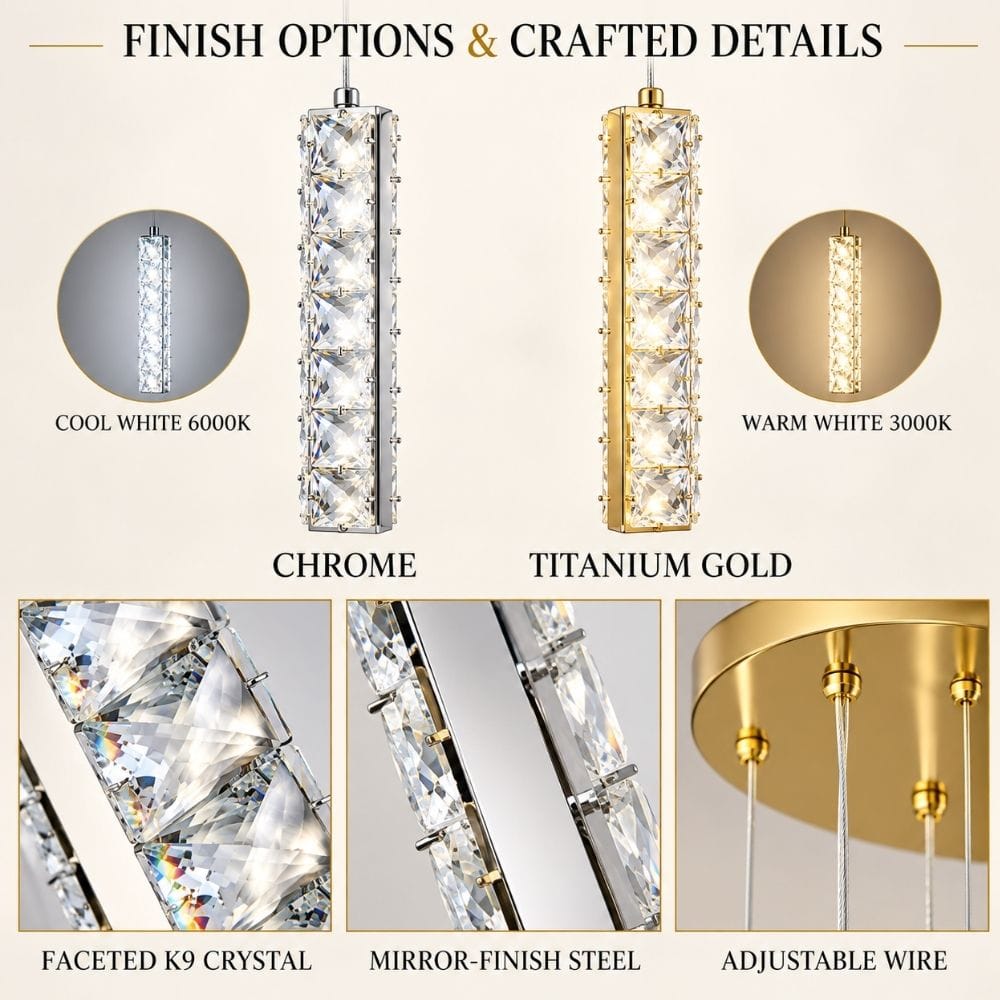 Gwen Crystal Staircase Chandelier Modern Chandelier
