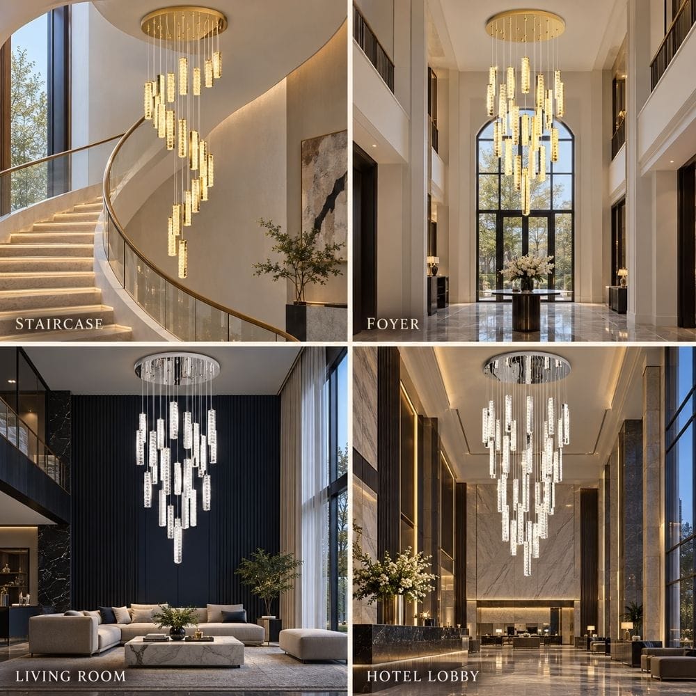 Gwen Crystal Staircase Chandelier Modern Chandelier