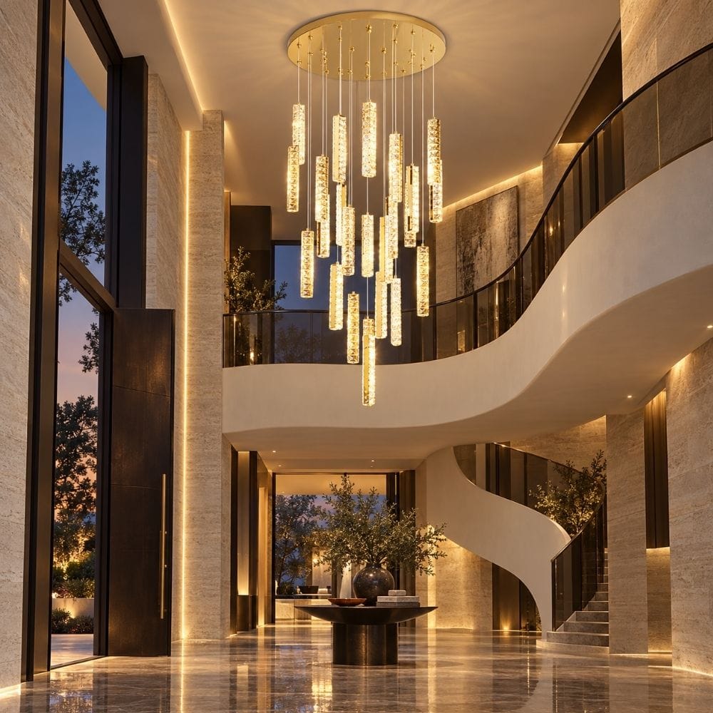 Gwen Crystal Staircase Chandelier Modern Chandelier
