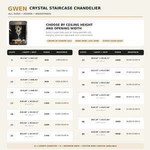 Gwen Crystal Staircase Chandelier Modern Chandelier