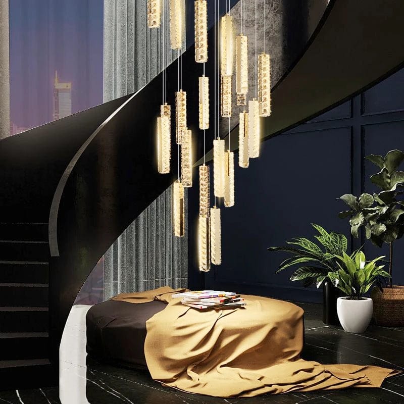 Gwen Crystal Staircase Chandelier Modern Chandelier