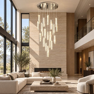 Gwen Crystal Staircase Chandelier Chrome / 5 / Warm White 3000K Modern Chandelier
