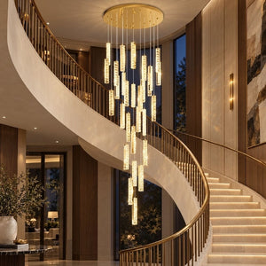 Gwen Crystal Staircase Chandelier Gold / 5 / Warm White 3000K Modern Chandelier