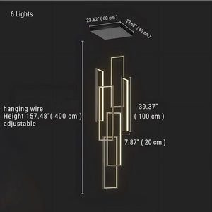 Haze Rectangle Pendant Chandelier Modern Chandelier