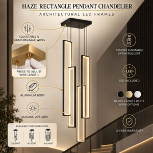 Haze Rectangle Pendant Chandelier Modern Chandelier