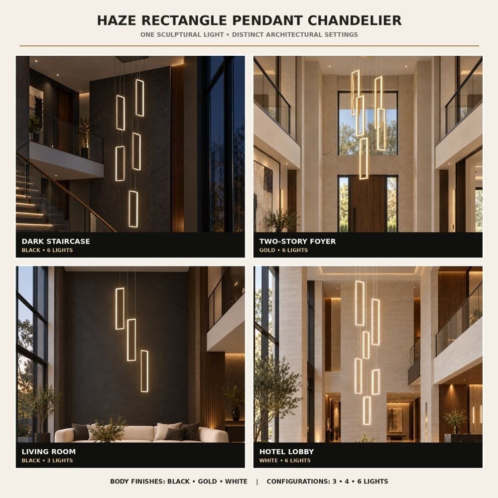 Haze Rectangle Pendant Chandelier Modern Chandelier
