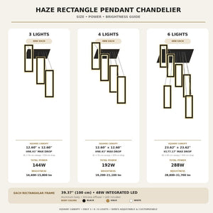 Haze Rectangle Pendant Chandelier Modern Chandelier