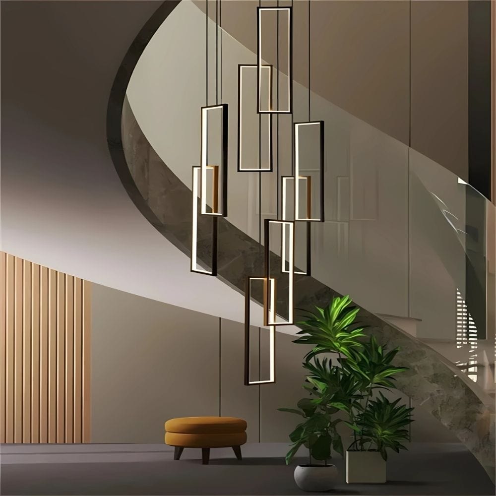 Haze Rectangle Pendant Chandelier in Black