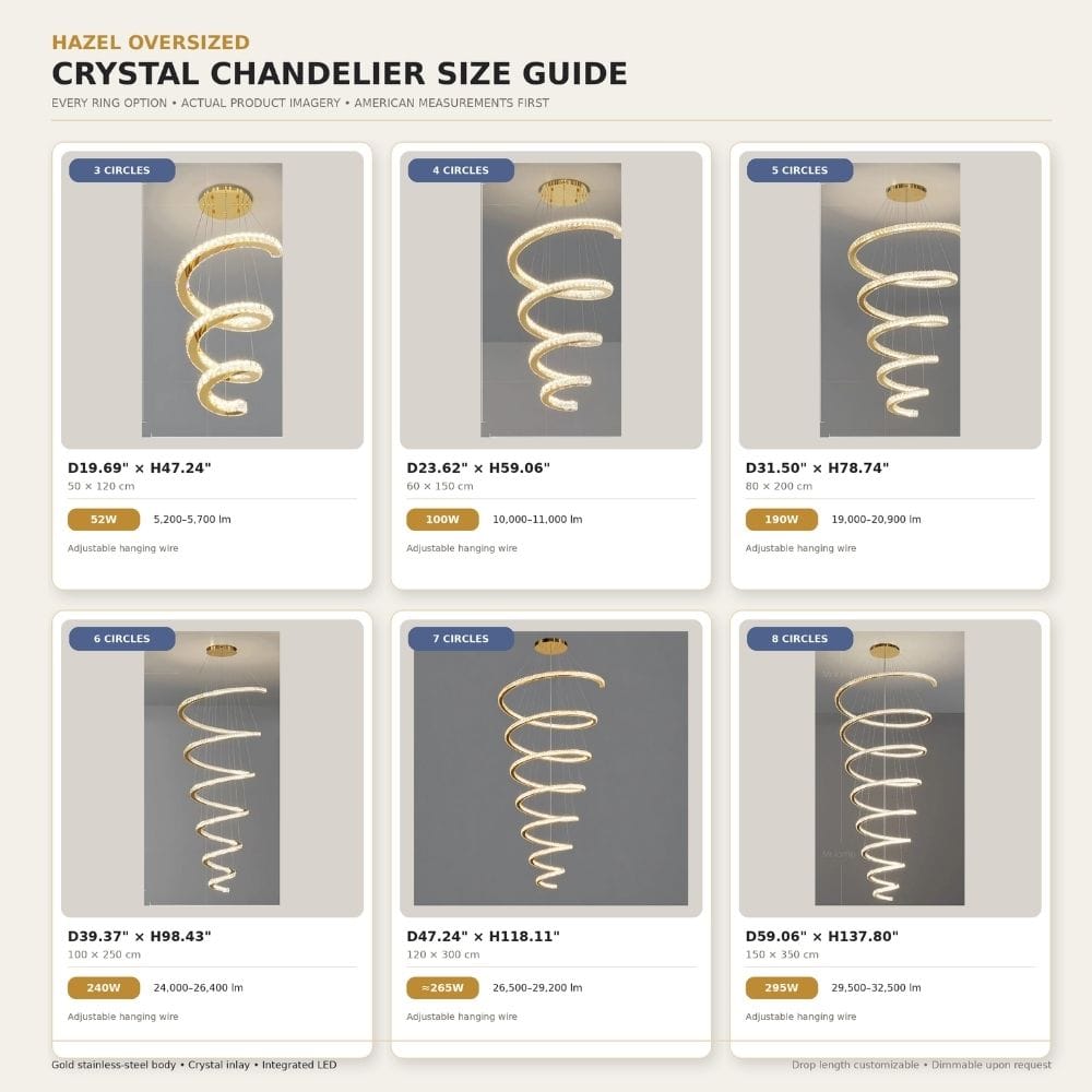 Hazel Oversized Crystal Chandelier Modern Chandelier