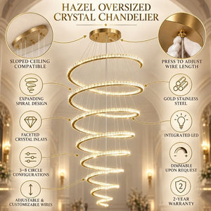 Hazel Oversized Crystal Chandelier Modern Chandelier