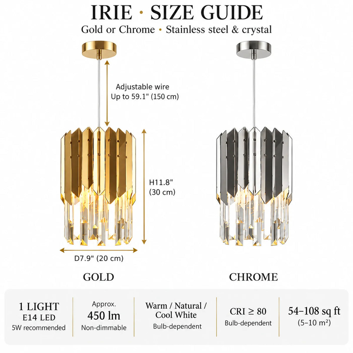 Irie Modern Crystal Pendant Light Modern Chandelier