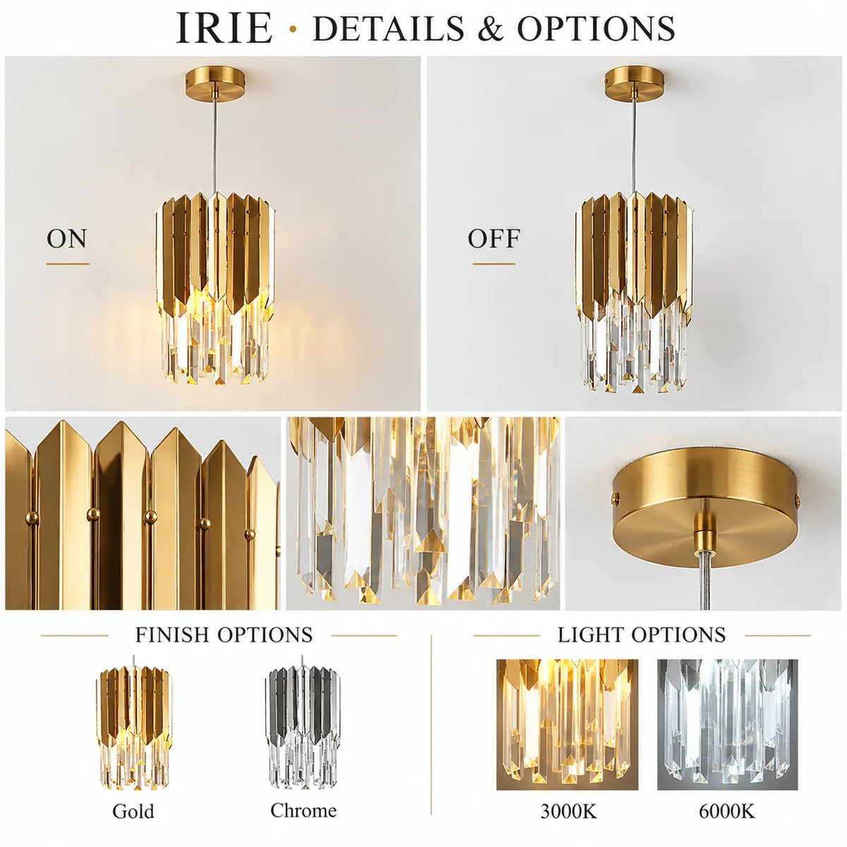 Irie Modern Crystal Pendant Light Modern Chandelier