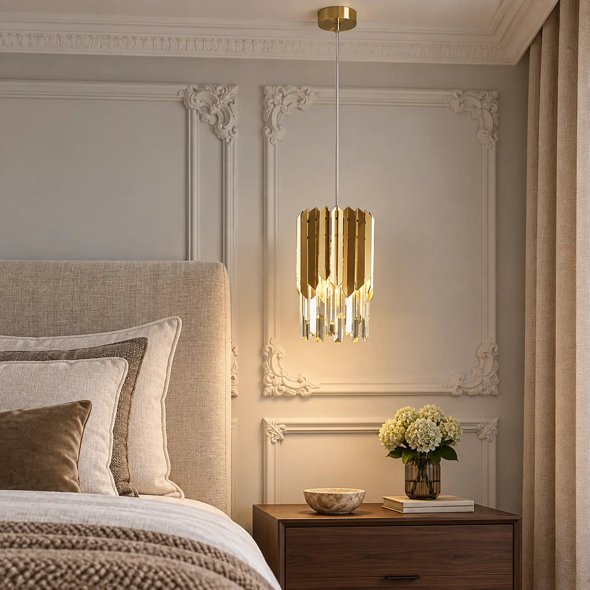 Irie Modern Crystal Pendant Light Gold / Warm White 3000K Modern Chandelier