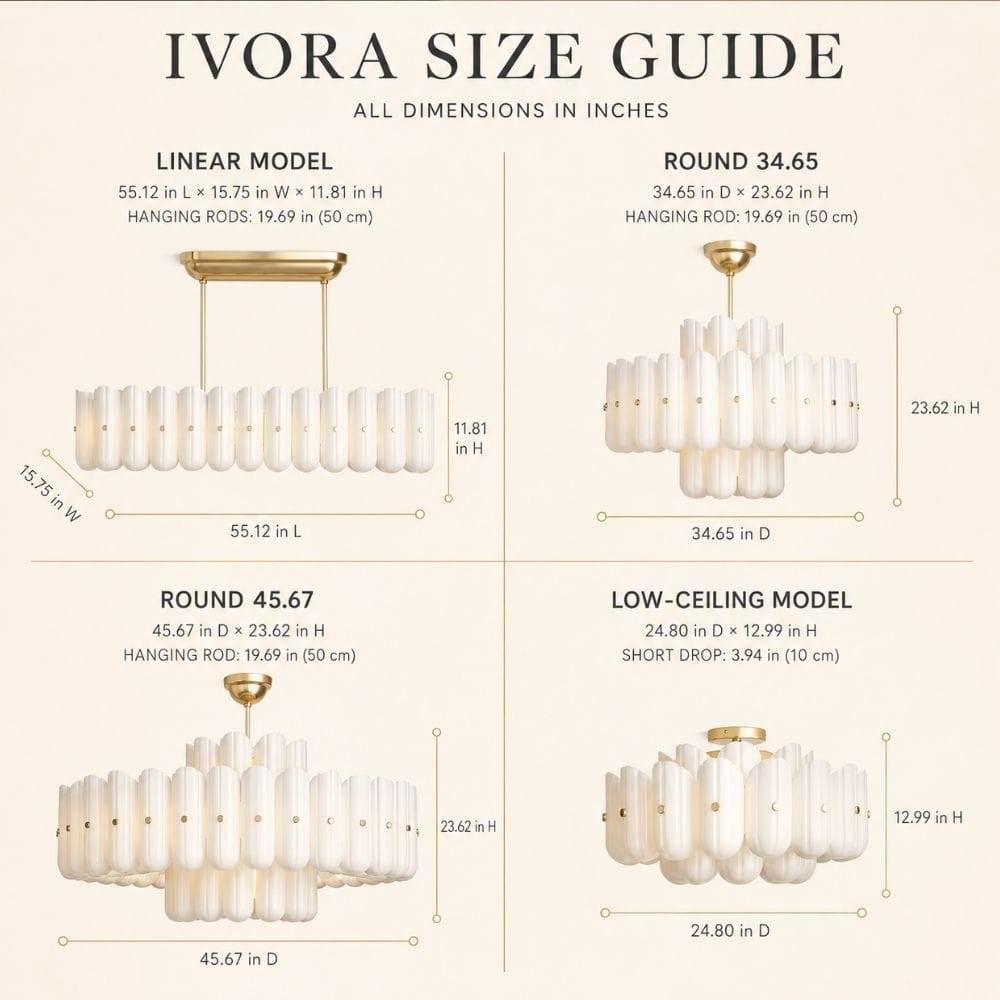 Ivora Modern White Glass Chandelier Modern Chandelier