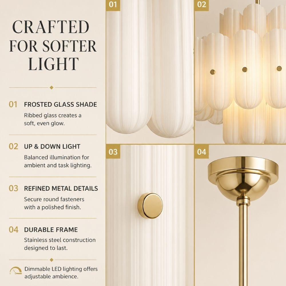 Ivora Modern White Glass Chandelier Modern Chandelier