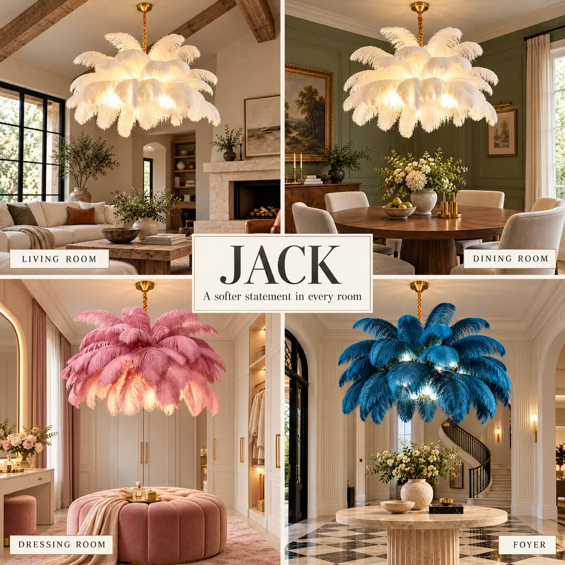 Jack Feather Chandelier Modern Chandelier