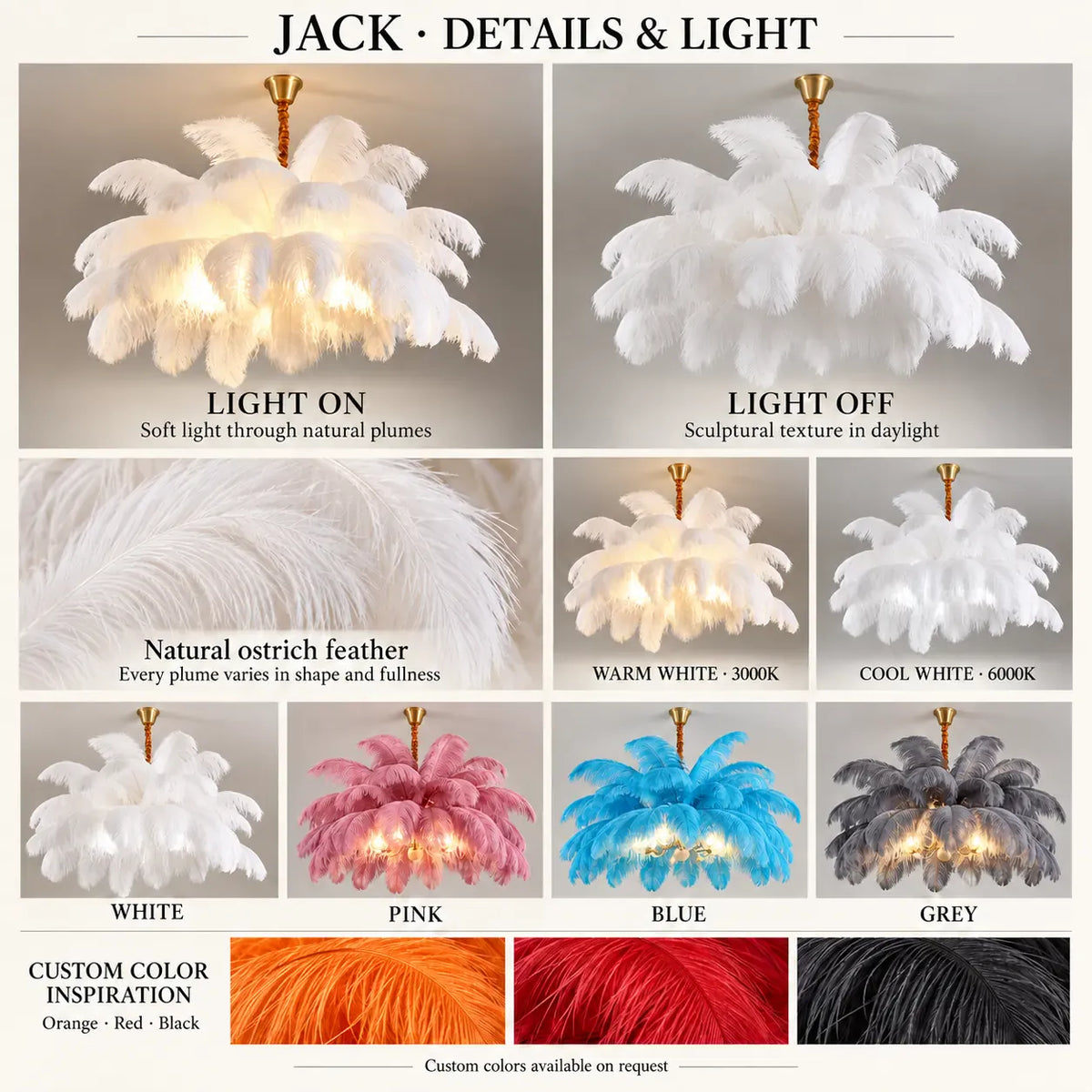 Jack Feather Chandelier Modern Chandelier