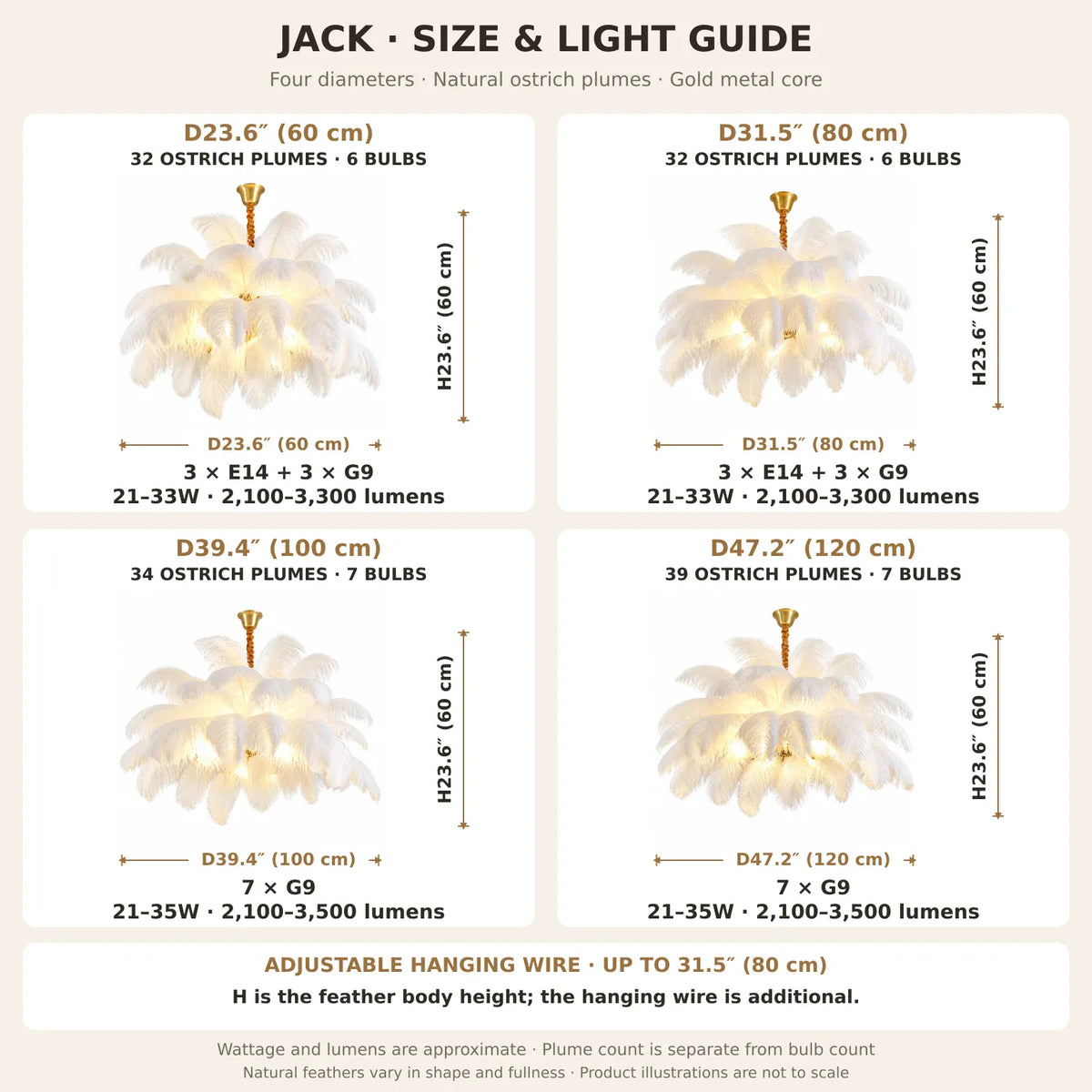 Jack Feather Chandelier Modern Chandelier