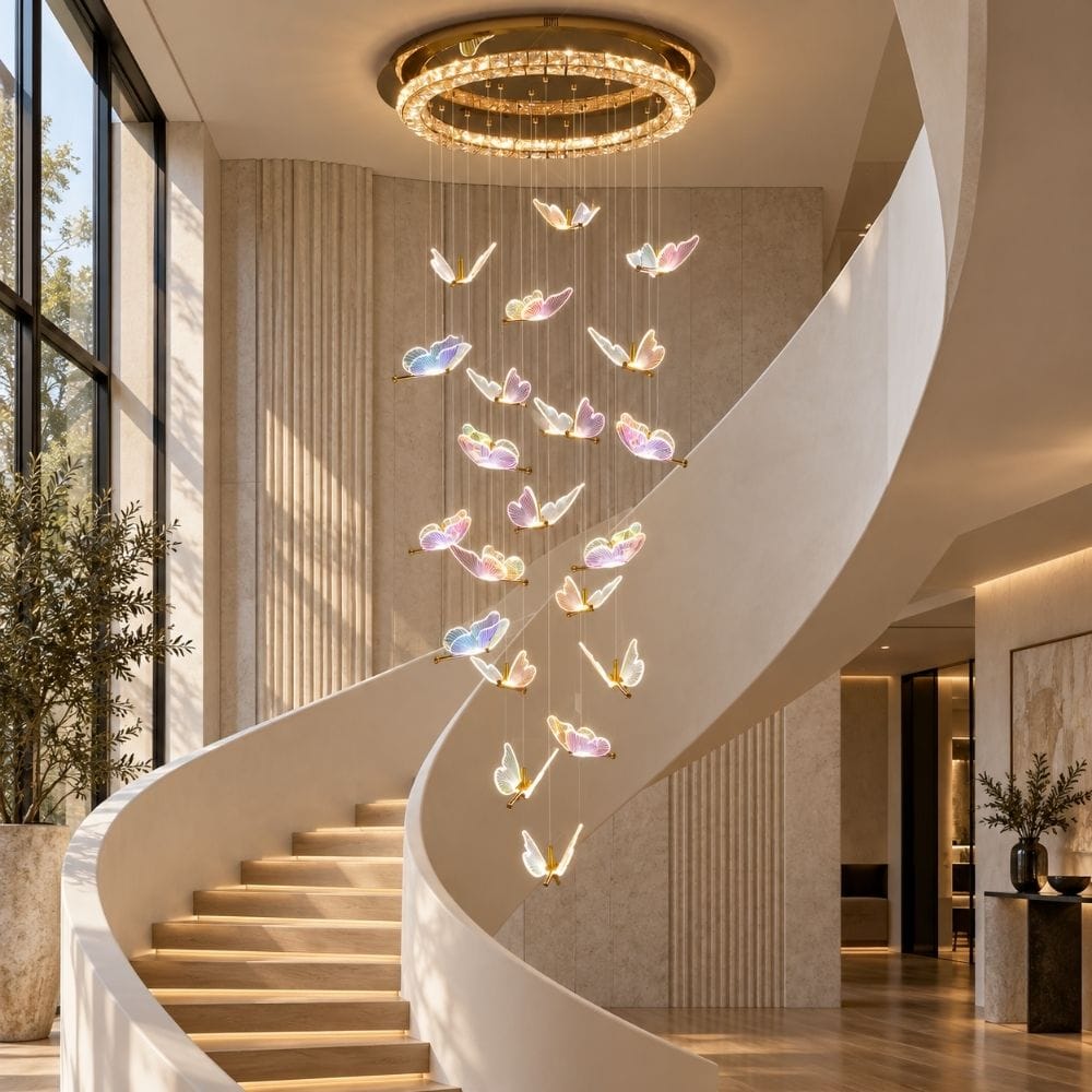 Jana Butterfly Staircase Chandelier Modern Chandelier