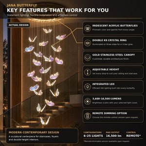 Jana Butterfly Staircase Chandelier Modern Chandelier