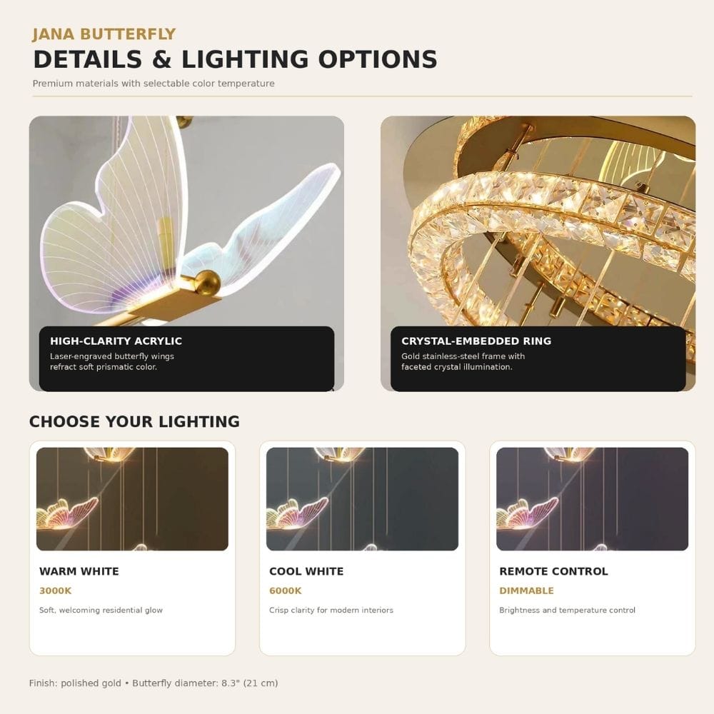 Jana Butterfly Staircase Chandelier Modern Chandelier