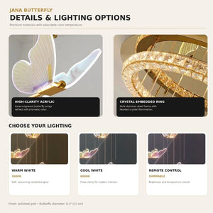 Jana Butterfly Staircase Chandelier Modern Chandelier