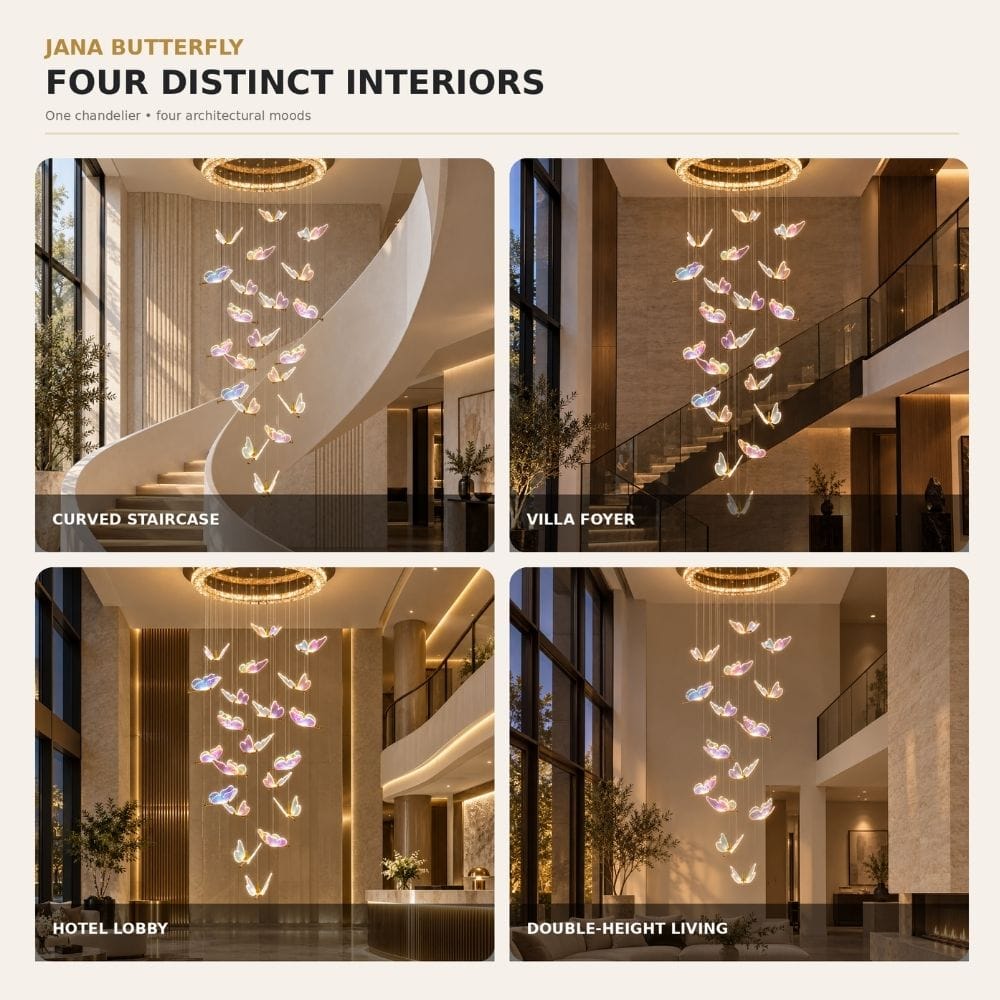 Jana Butterfly Staircase Chandelier Modern Chandelier