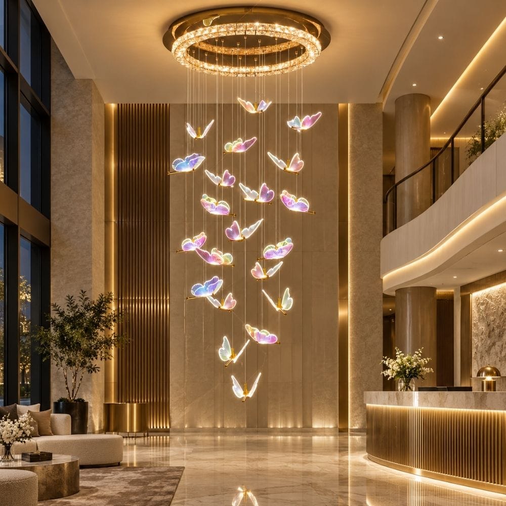 Jana Butterfly Staircase Chandelier 6 / Warm White 3000K Modern Chandelier