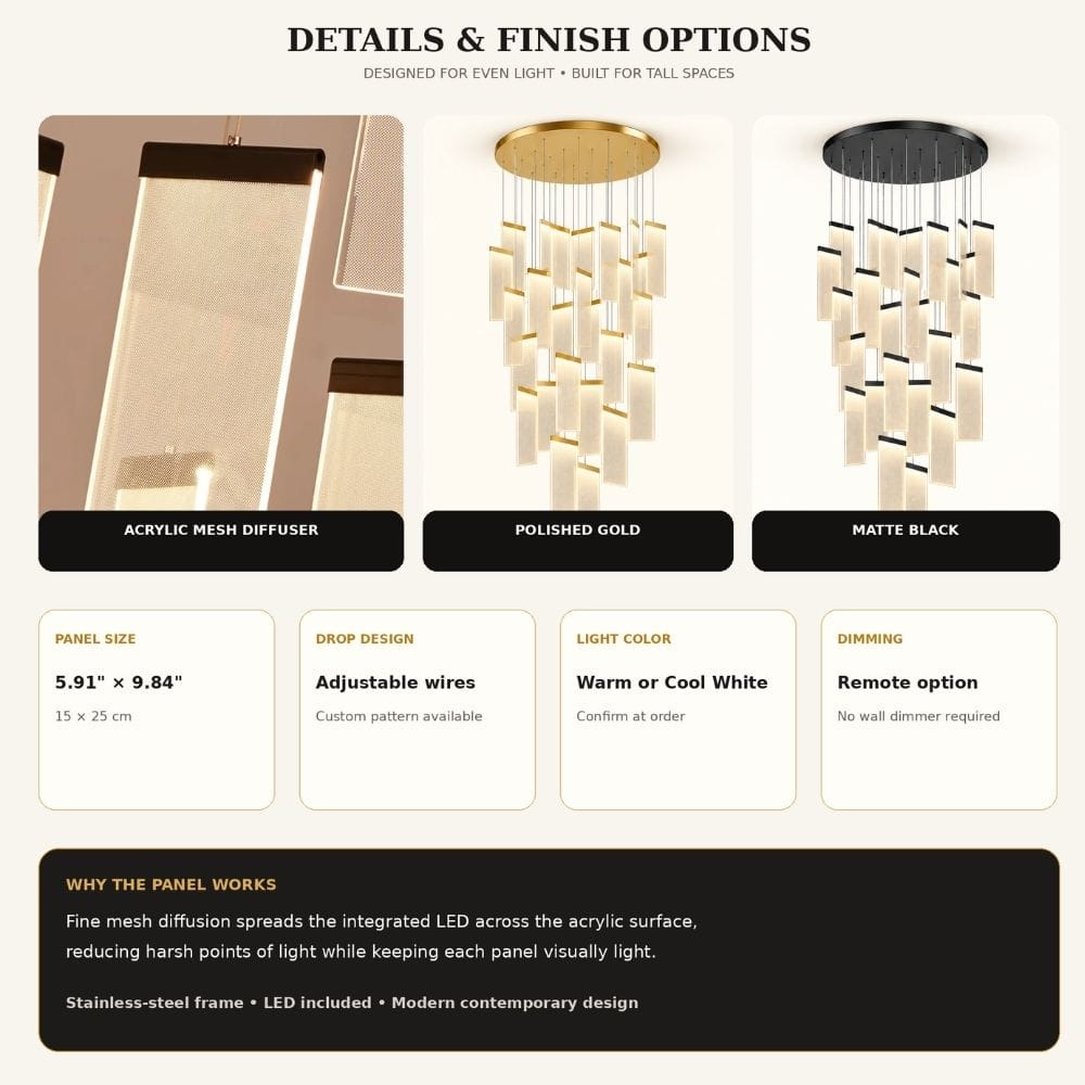 Jane Gold Staircase Chandelier Modern Chandelier