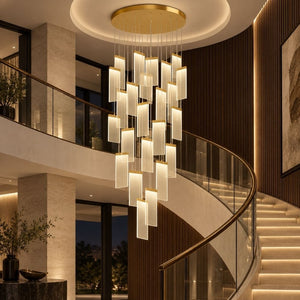 Jane Gold Staircase Chandelier Gold / 6 / Warm White 3000K Modern Chandelier