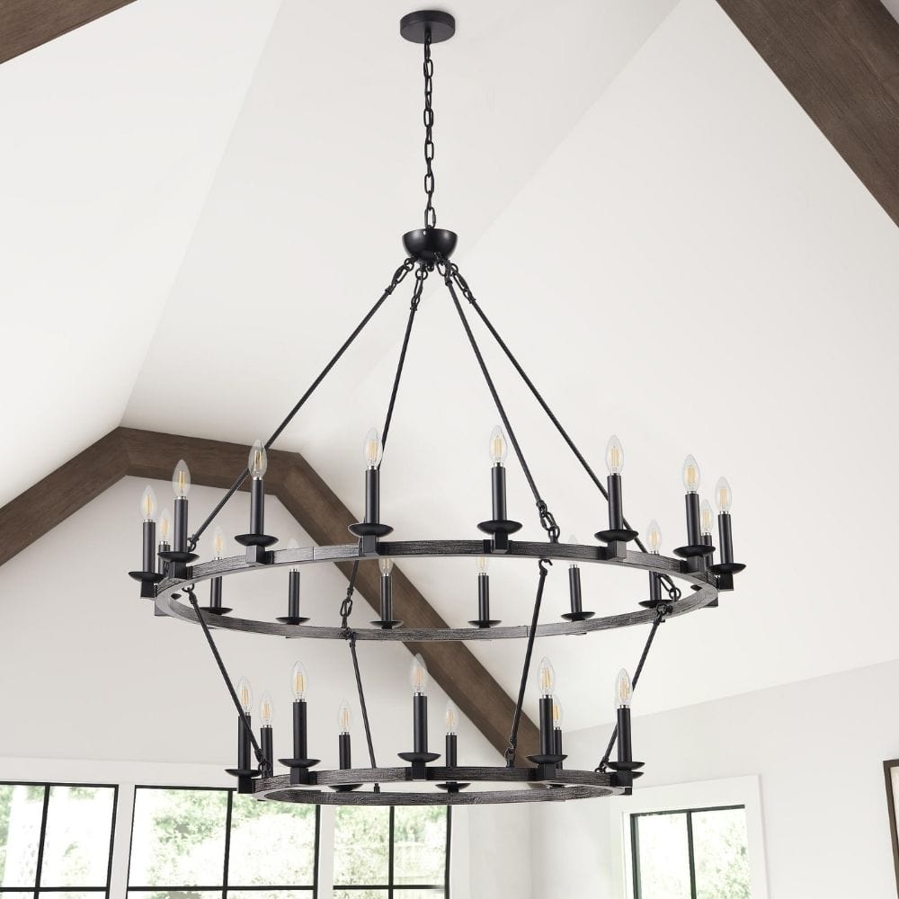 Jen 2 Tier Wagon Wheel Chandelier Modern Chandelier