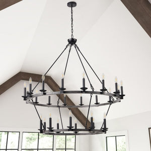 Jen 2 Tier Wagon Wheel Chandelier Modern Chandelier