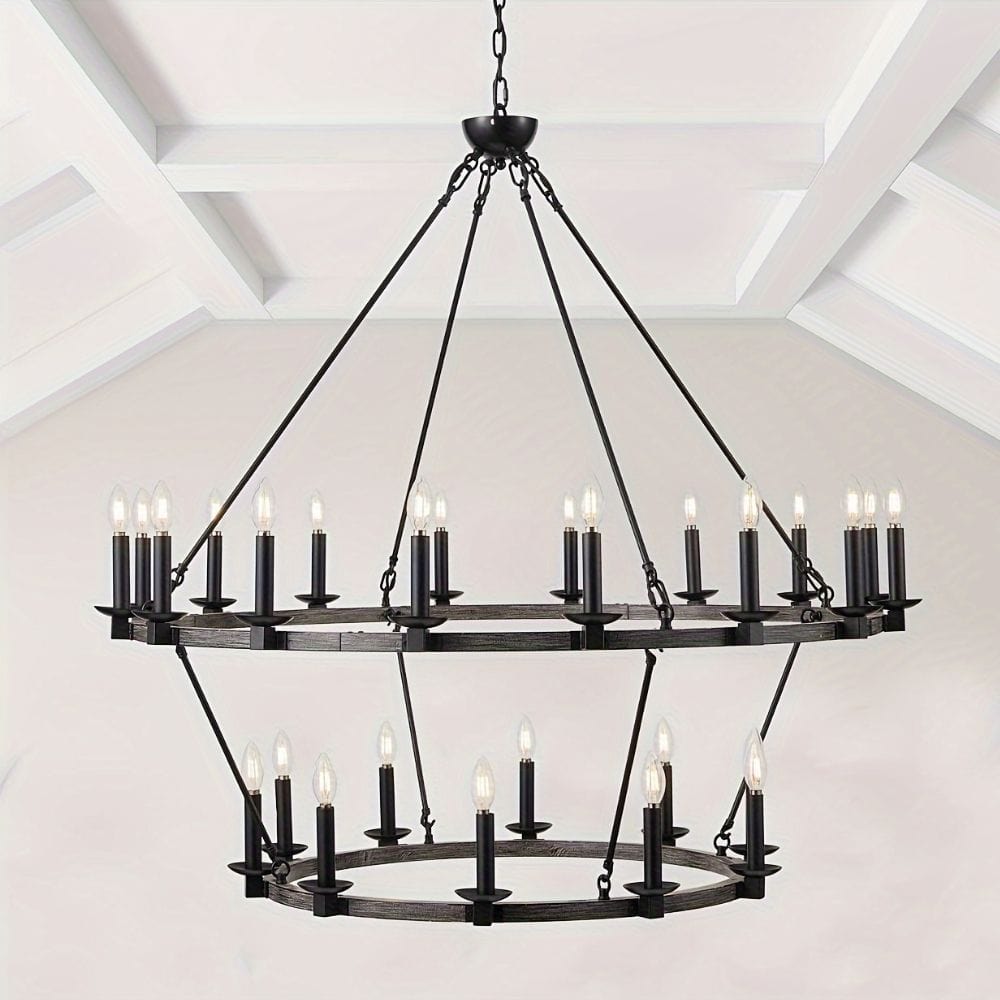 Jen 2 Tier Wagon Wheel Chandelier Modern Chandelier