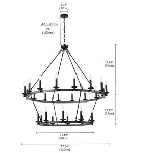 Jen 2 Tier Wagon Wheel Chandelier Modern Chandelier