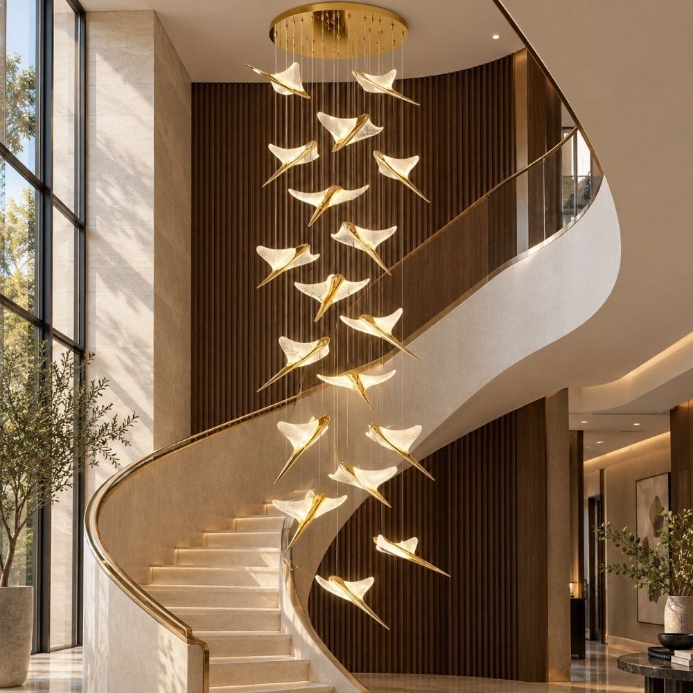 Jen Modern Stair Chandelier 12 / Warm White 3000K Modern Chandelier
