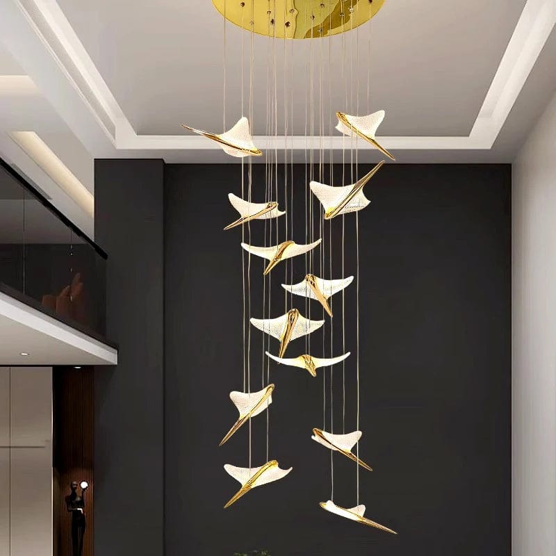 Jen Modern Stair Chandelier 12 / Warm White Modern Chandelier