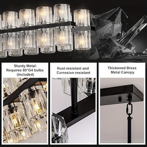 Jes Crystal Rectangular Chandelier Modern Chandelier