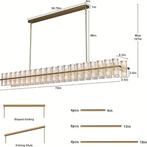 Jes Crystal Rectangular Chandelier Modern Chandelier