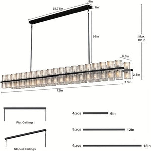 Jes Crystal Rectangular Chandelier Modern Chandelier