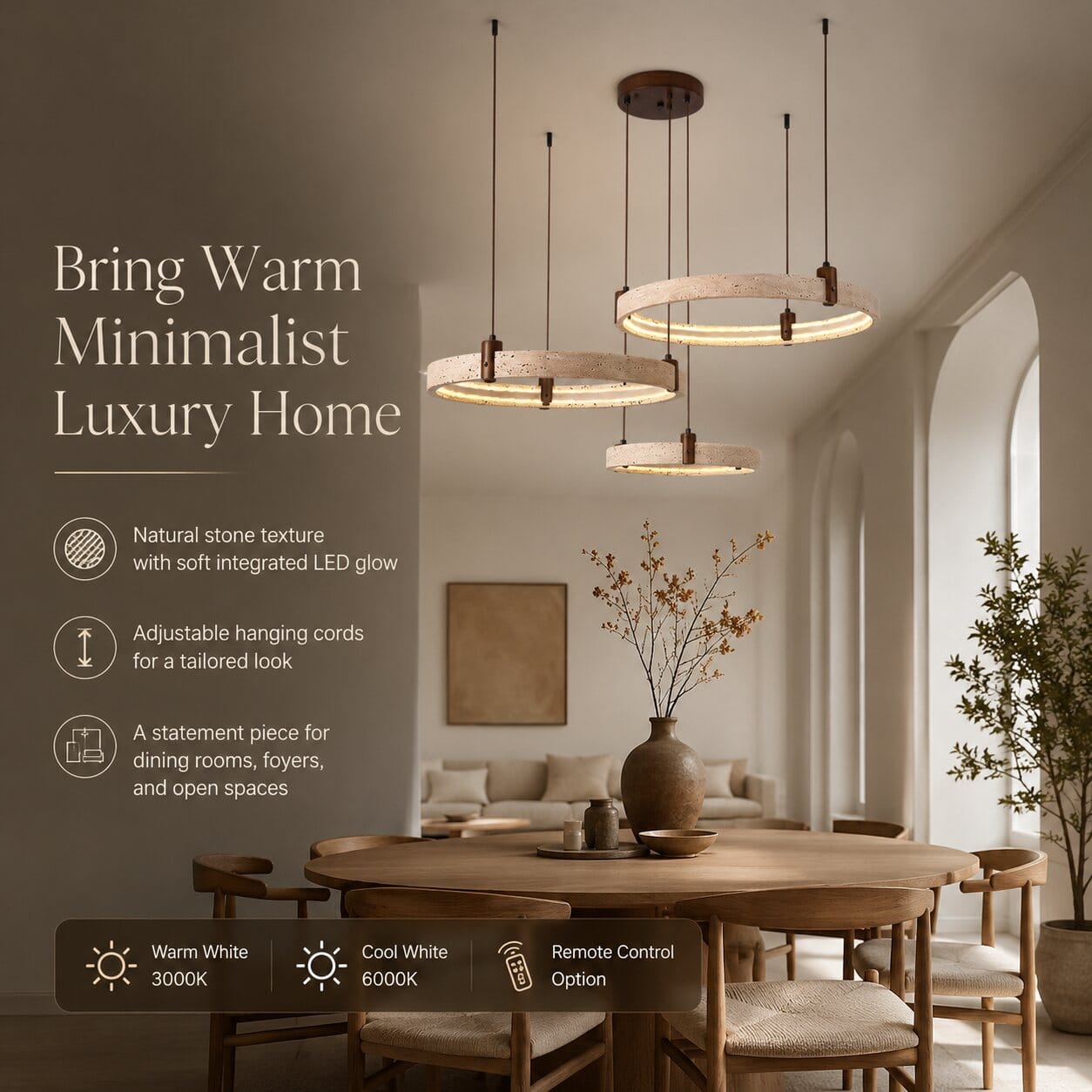 Joy Modern Natural Stone Chandelier Modern Chandelier