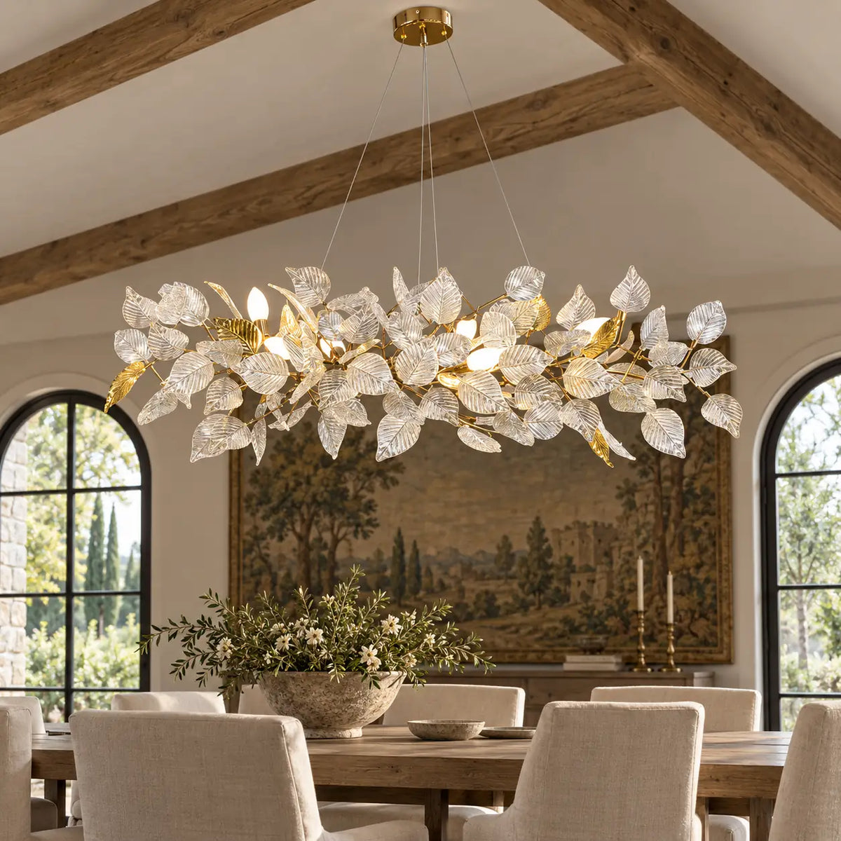 Jules Gold Branch Chandelier Linear 39.37" (100 cm) / Warm White 3000K Modern Chandelier