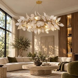 Jules Gold Branch Chandelier Round 31.50" (80 cm) / Warm White 3000K Modern Chandelier