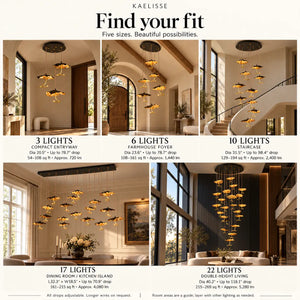 Kaelisse Handcrafted Floral Staircase Chandelier Modern Chandelier