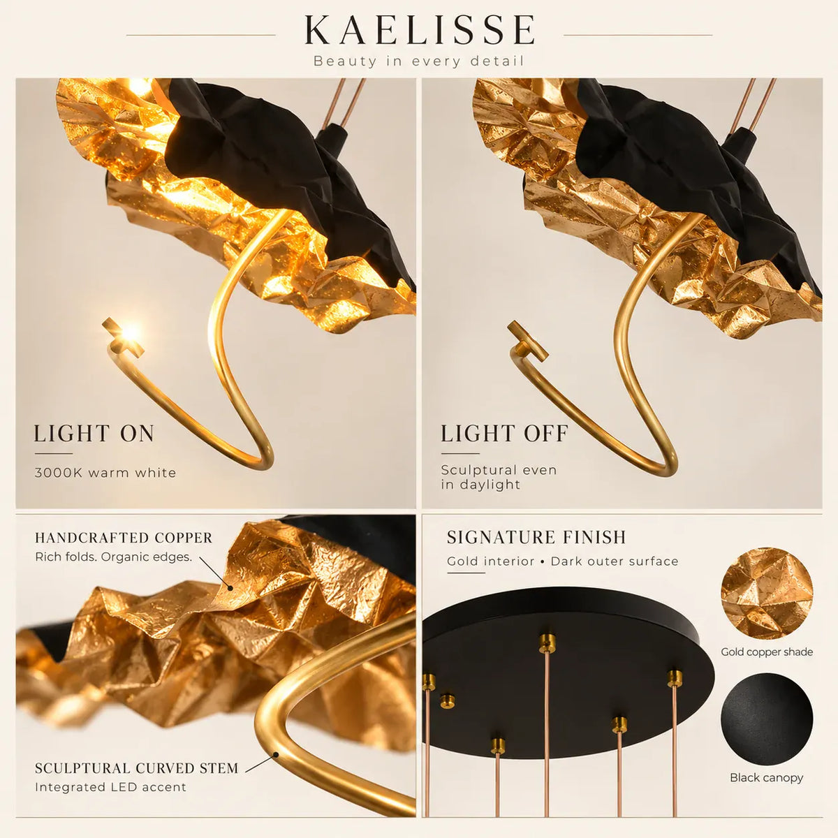 Kaelisse Handcrafted Floral Staircase Chandelier Modern Chandelier