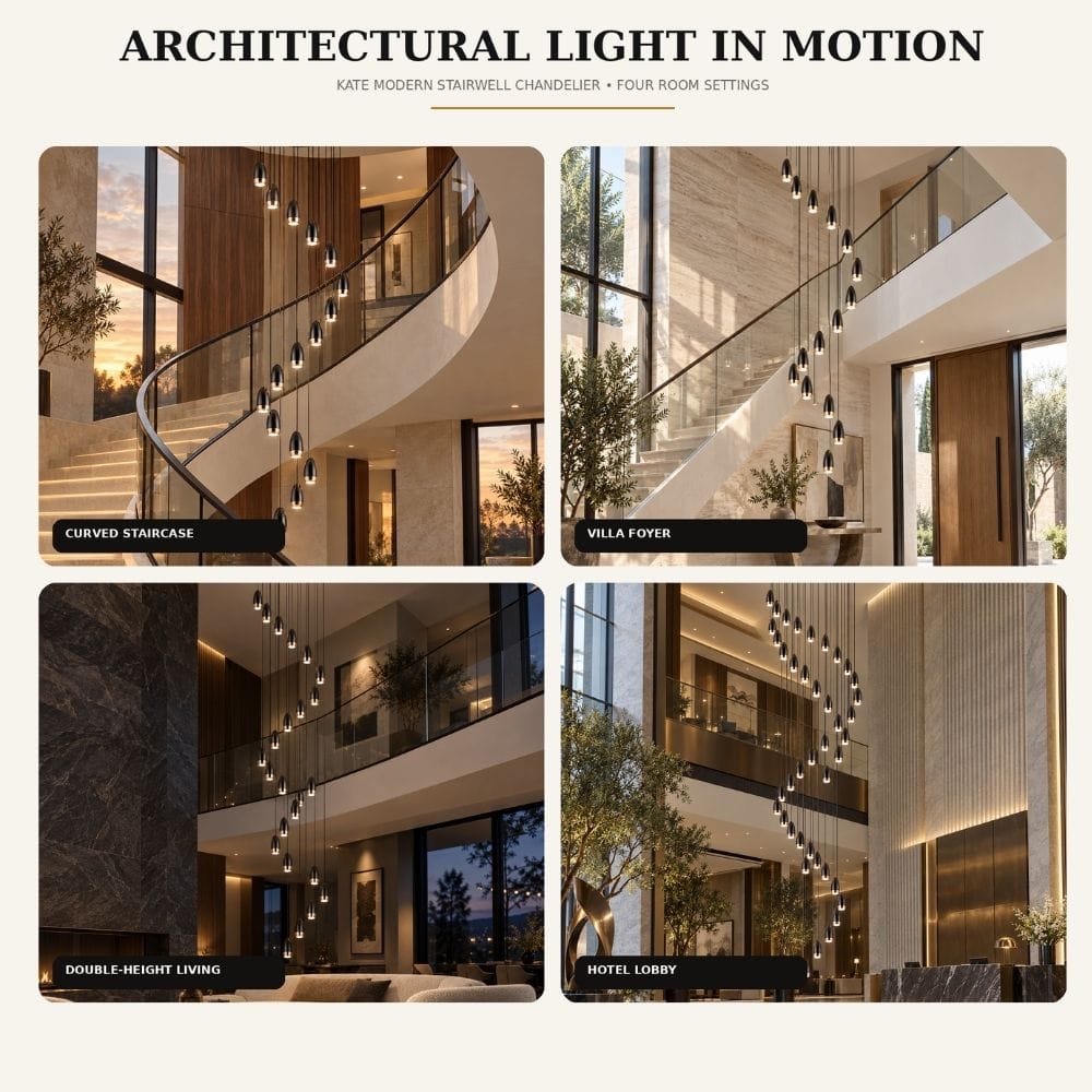 Kate Modern Stairwell Chandelier Modern Chandelier