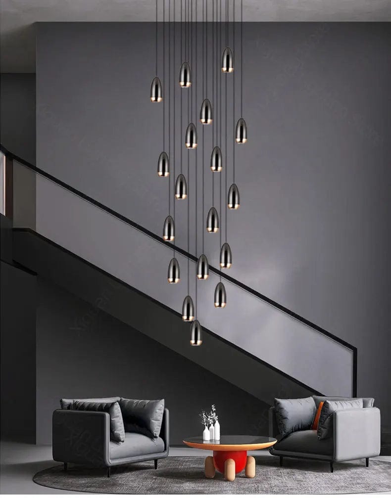 Kate Modern Stairwell Chandelier 6 / Warm White 3000K Modern Chandelier