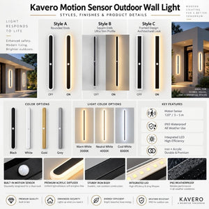 Kavero Motion Sensor Outdoor Wall Light Modern Chandelier