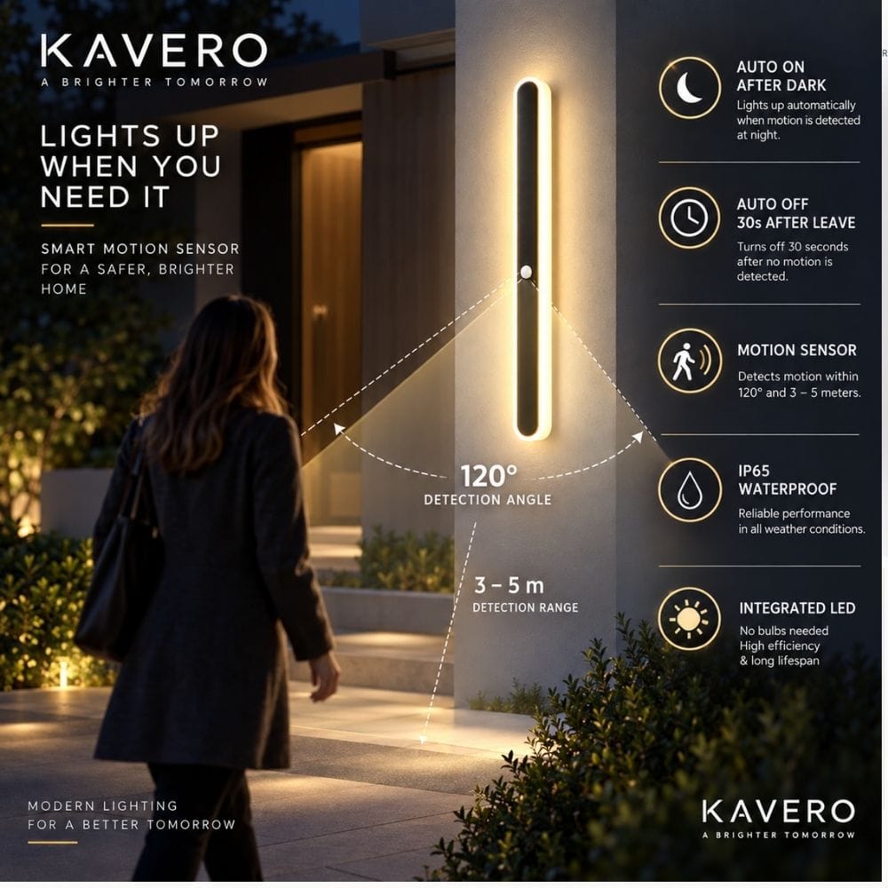 Kavero Motion Sensor Outdoor Wall Light Modern Chandelier