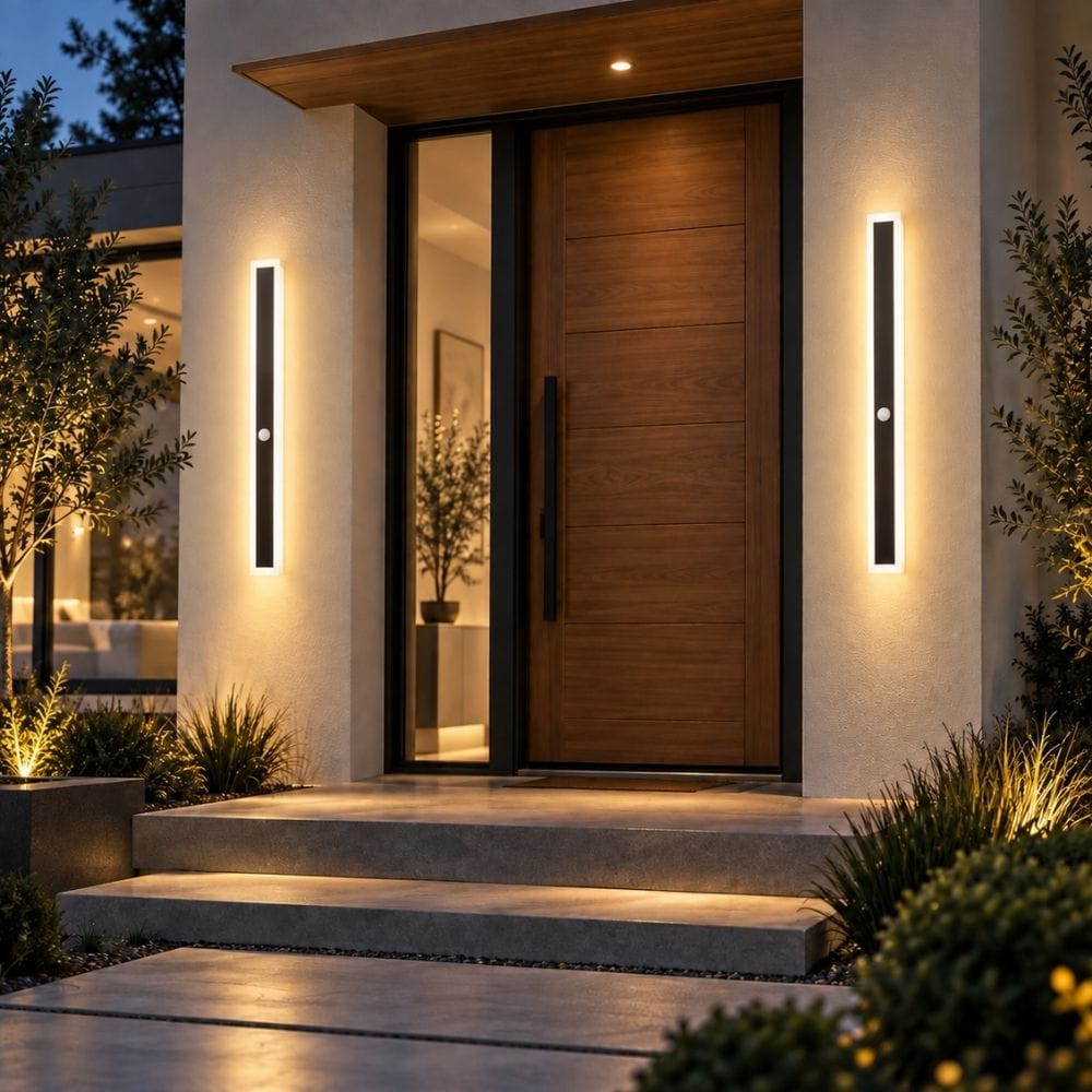 Kavero Motion Sensor Outdoor Wall Light C / Black / H11.8" (30 cm) Modern Chandelier