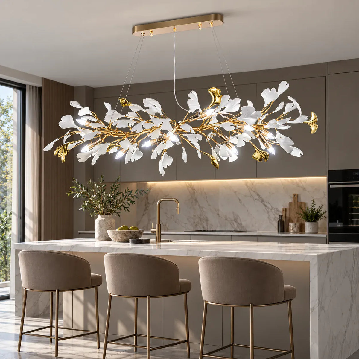 Keira Tree Branch Chandelier Rectangle 39.37" (100 cm) / Warm White 3000K Modern Chandelier